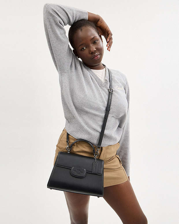 Eliza Top Handle Bag Smooth Leather-Gunmetal-Black Smooth Leather-Gunmetal-Black