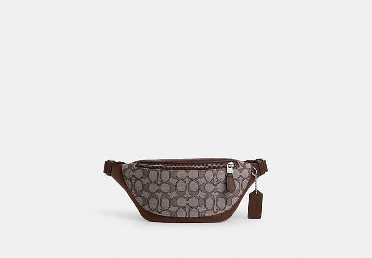 Warren Mini Belt Bag In Signature Jacquard Signature Jacquard-Silver-Oak-Maple Signature Jacquard-Silver-Oak-Maple