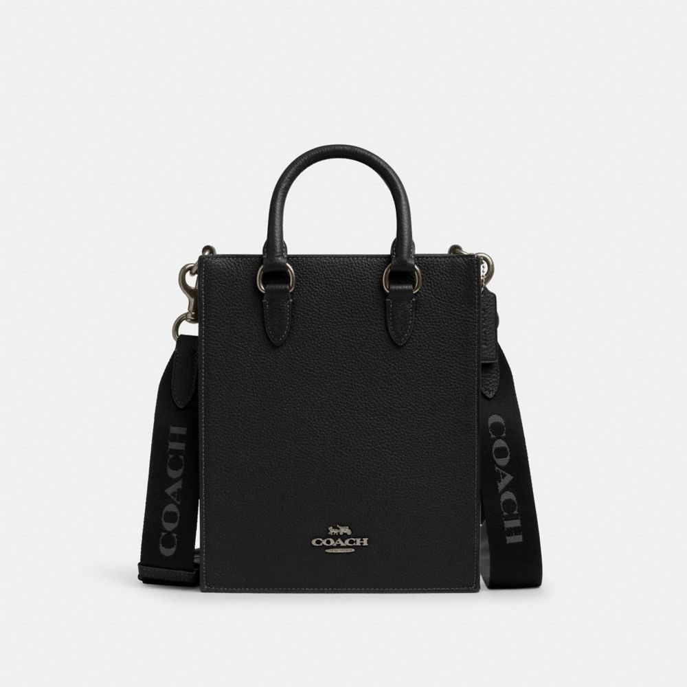 Dylan Tote Bag Pebbled Leather-Gunmetal-Black Pebbled Leather-Gunmetal-Black