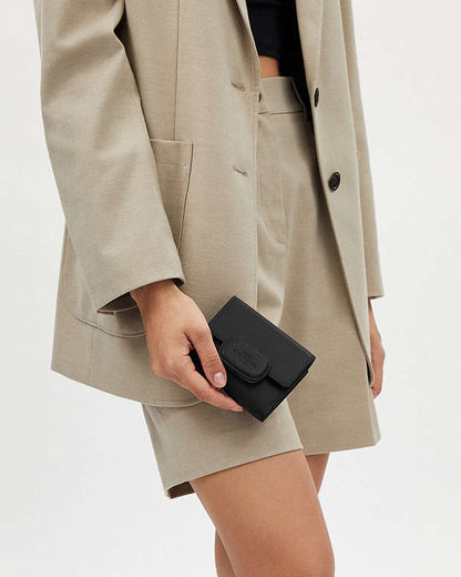 Eliza Small Wallet Smooth Leather-Gunmetal-Black Smooth Leather-Gunmetal-Black