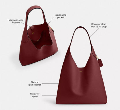 Coach Brooklyn Shoulder Bag 39 Brass Dark Ruby