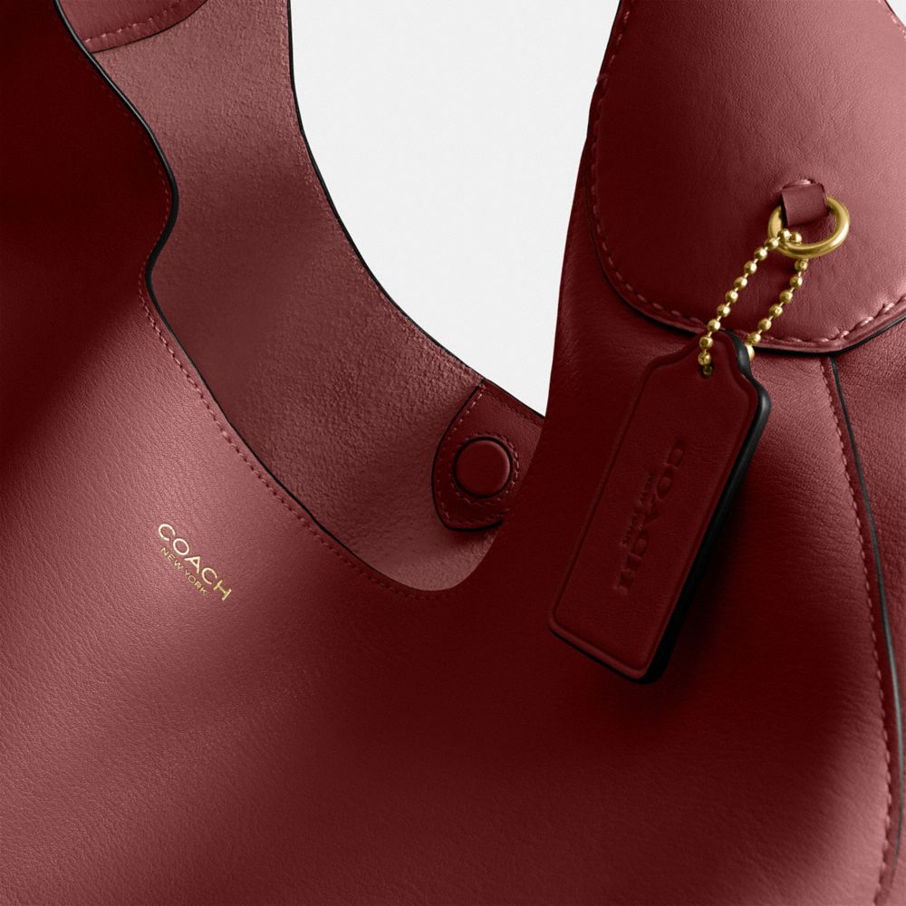 Coach Brooklyn Shoulder Bag 39 Brass Dark Ruby