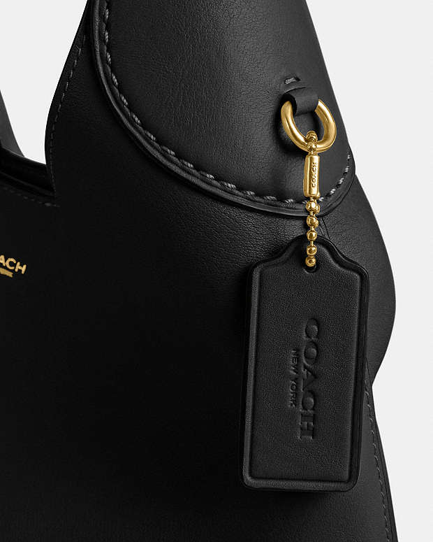 Brooklyn Shoulder Bag 28 Natural Grain Leather-Brass-Black Natural Grain Leather-Brass-Black