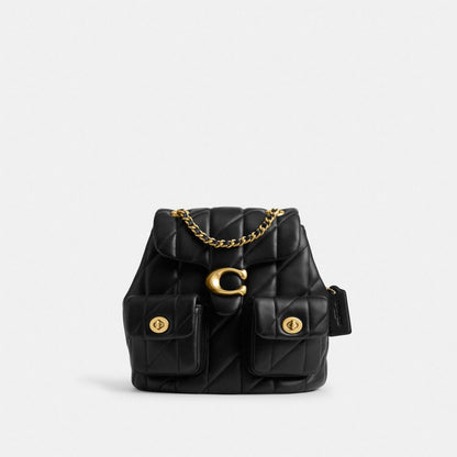 Coach Tabby Backpack With Pillow Quilting Brass Black