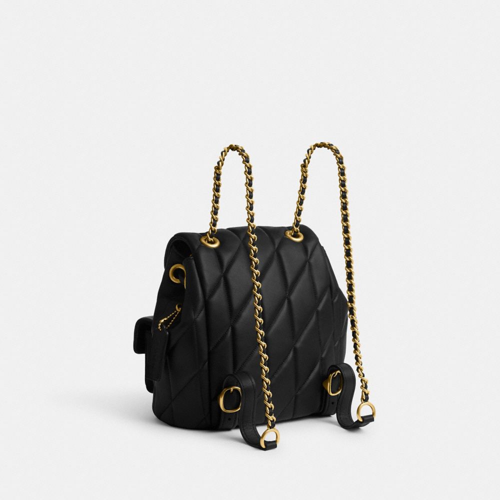 Coach Tabby Backpack With Pillow Quilting Brass Black