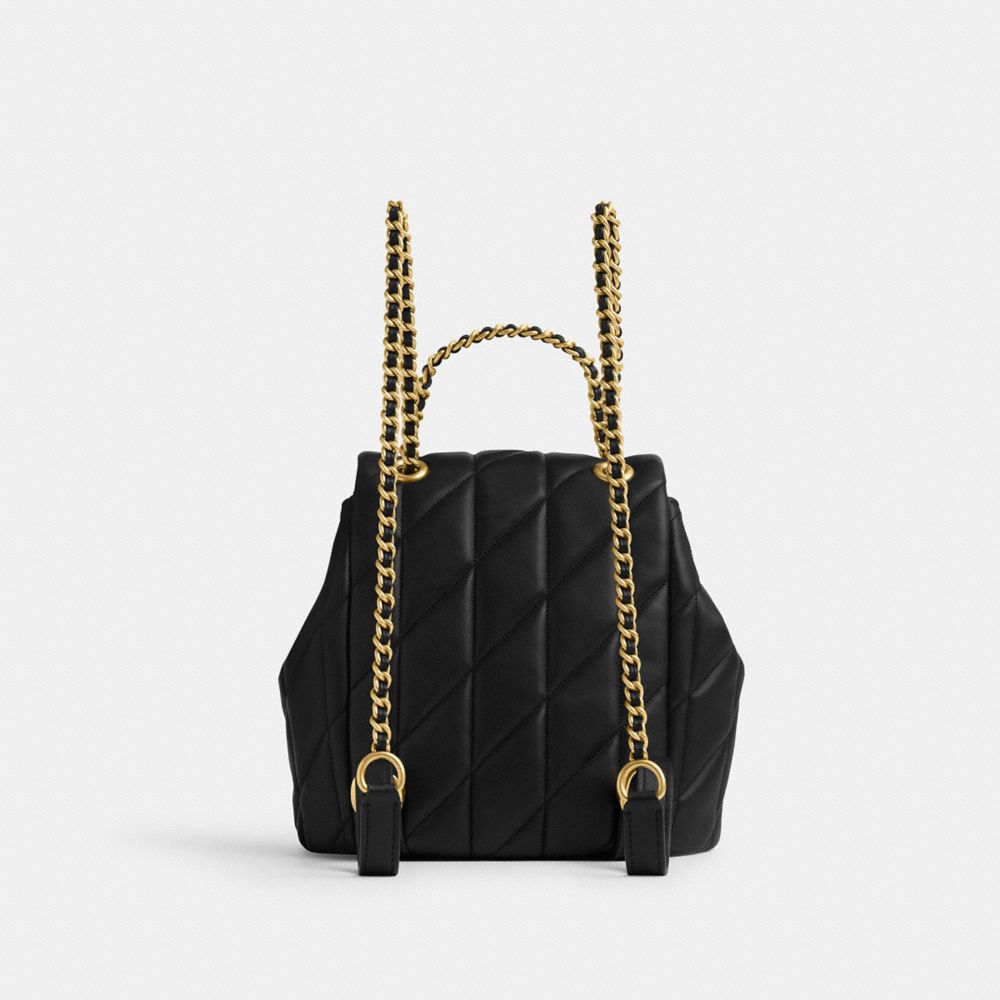 Coach Tabby Backpack With Pillow Quilting Brass Black