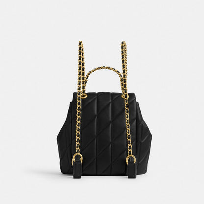 Coach Tabby Backpack With Pillow Quilting Brass Black