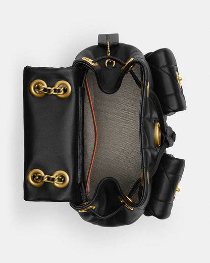 Tabby Backpack With Pillow Quilting Nappa Leather-Brass-Black Nappa Leather-Brass-Black