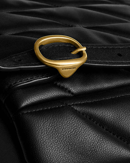 Tabby Backpack With Pillow Quilting Nappa Leather-Brass-Black Nappa Leather-Brass-Black