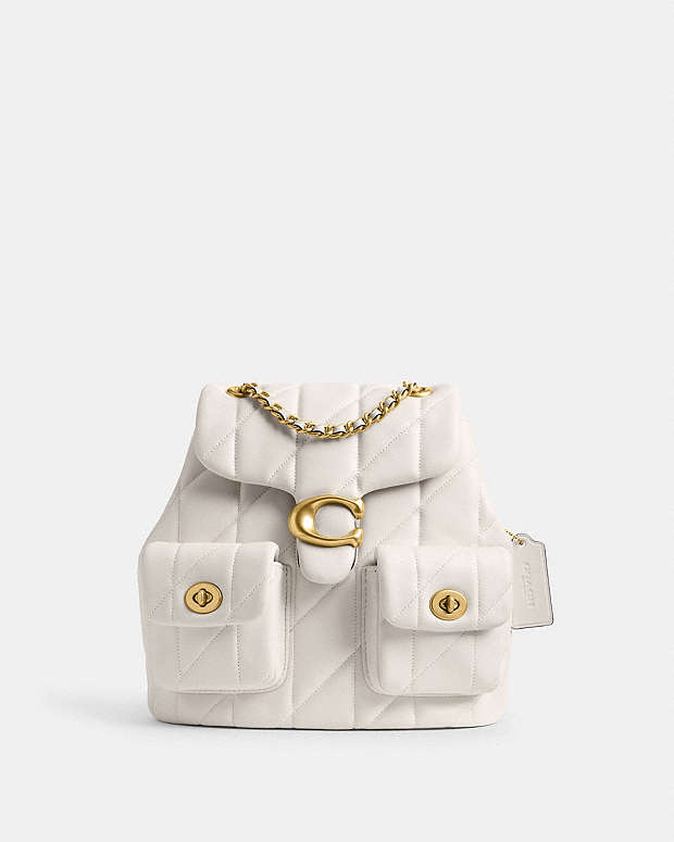 Tabby Backpack With Pillow Quilting Nappa Leather-Brass-Chalk Nappa Leather-Brass-Chalk