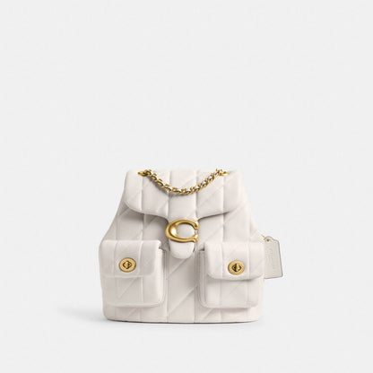 Coach Tabby Backpack With Pillow Quilting Brass Chalk