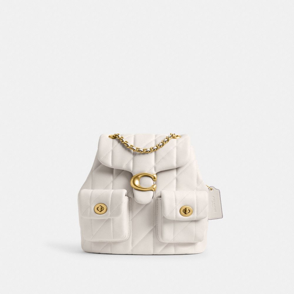 Tabby Backpack With Pillow Quilting Nappa Leather-Brass-Chalk Nappa Leather-Brass-Chalk