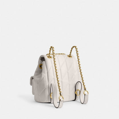 Coach Tabby Backpack With Pillow Quilting Brass Chalk