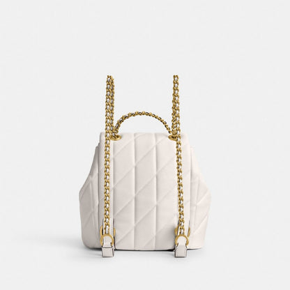 Coach Tabby Backpack With Pillow Quilting Brass Chalk