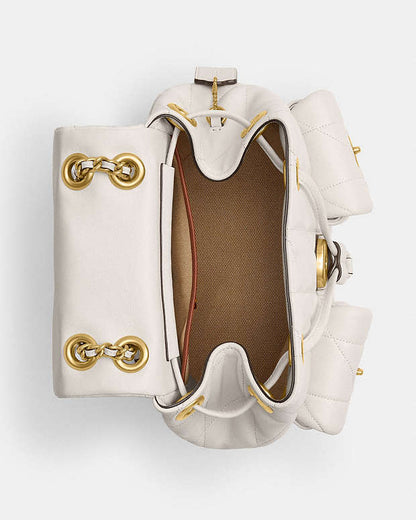 Tabby Backpack With Pillow Quilting Nappa Leather-Brass-Chalk Nappa Leather-Brass-Chalk
