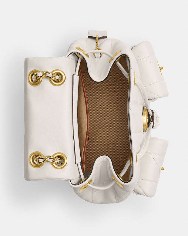 Tabby Backpack With Pillow Quilting Nappa Leather-Brass-Chalk Nappa Leather-Brass-Chalk