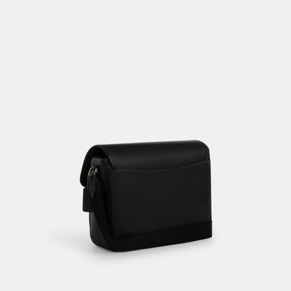 Racer Messenger Bag Smooth Leather-Gunmetal-Black Smooth Leather-Gunmetal-Black