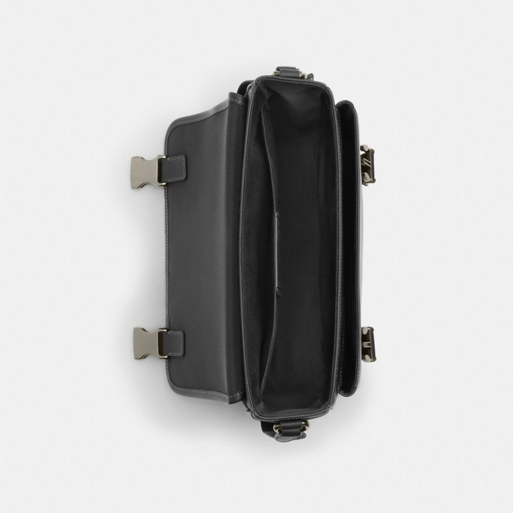 Racer Messenger Bag Smooth Leather-Gunmetal-Black Smooth Leather-Gunmetal-Black