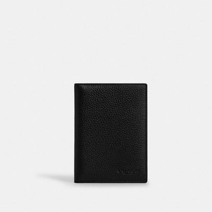 Coach Passport Card Case Gunmetal/Black