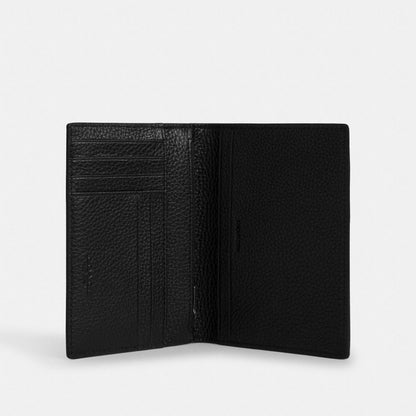 Coach Passport Card Case Gunmetal/Black