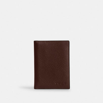 Coach Passport Card Case Silver/Maple