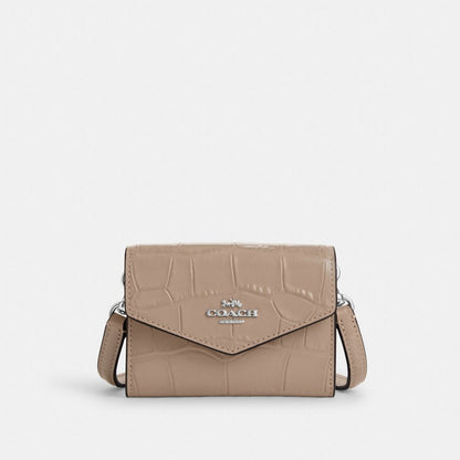 Coach Mini Envelope Wallet With Strap Silver Stone