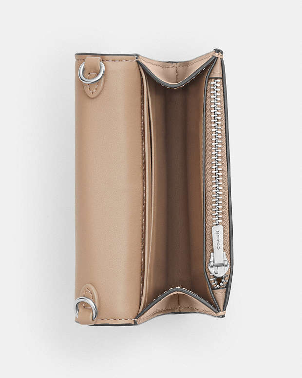 Mini Envelope Wallet With Strap Embossed Crocodile-Silver-Stone Embossed Crocodile-Silver-Stone