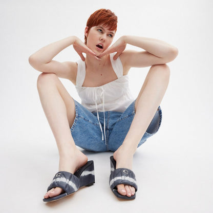 Coach Emma Wedge With Tie Dye Midnight Navy