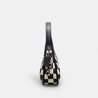 Coach Ergo Bag In Checkerboard Upcrafted Leather Black Chalk