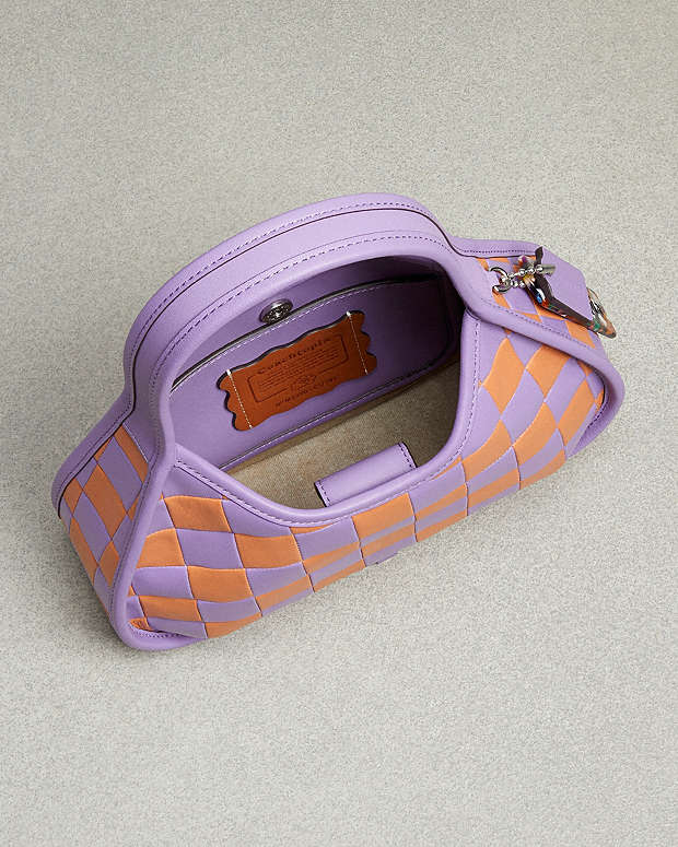Ergo Bag In Checkerboard Upcrafted Leather Iris-Faded Orange Iris-Faded Orange