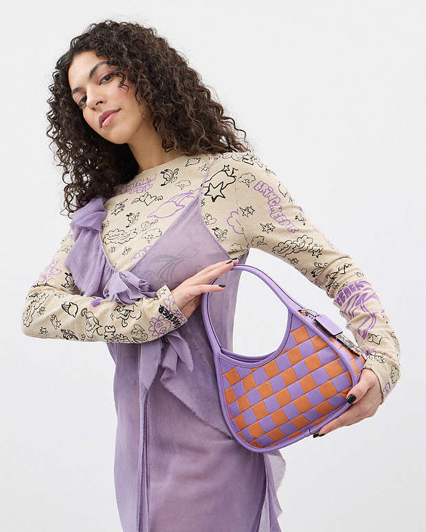 Ergo Bag In Checkerboard Upcrafted Leather Iris-Faded Orange Iris-Faded Orange