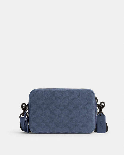 Charter Crossbody Bag 19 In Signature Canvas Jacquard Washed Chambray Washed Chambray