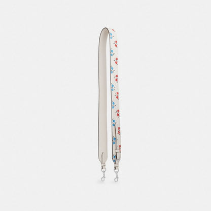 Coach Strap With Floral Print Silver Chalk Multi