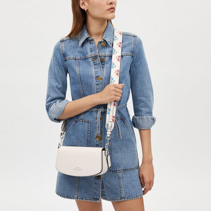 Coach Strap With Floral Print Silver Chalk Multi