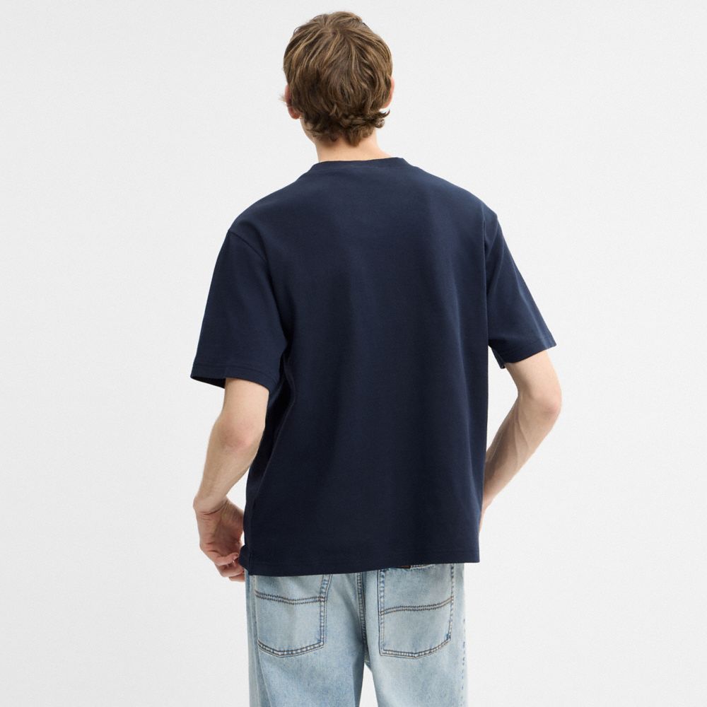 Coach T Shirt In Organic Cotton Navy