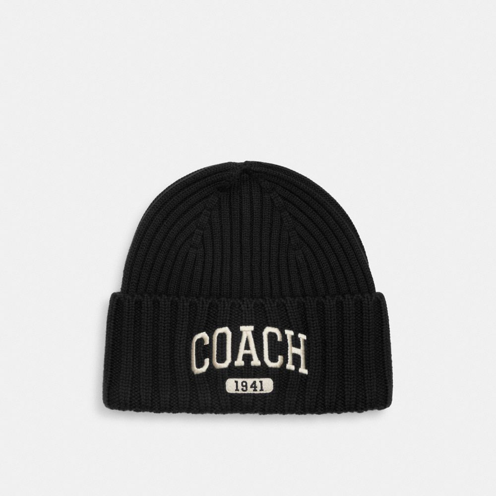 Coach Coach 1941 Embroidered Knit Beanie Black