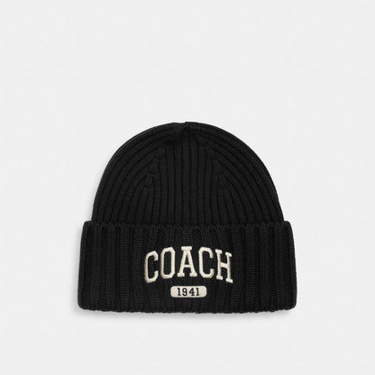 Coach Coach 1941 Embroidered Knit Beanie Black