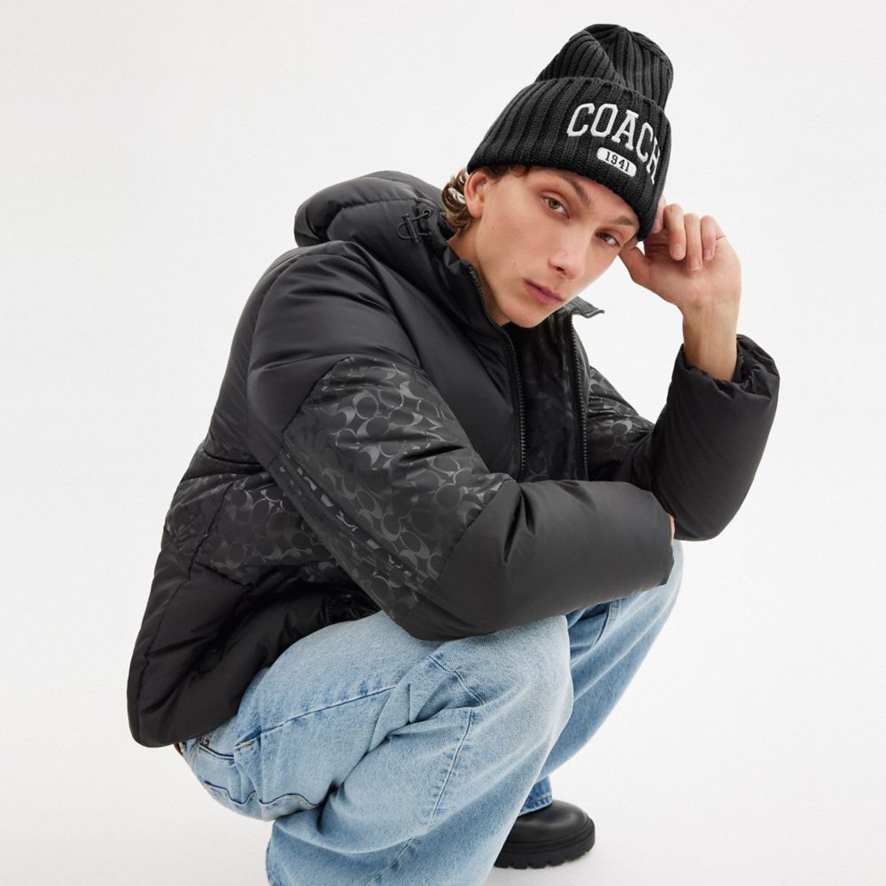 Coach Coach 1941 Embroidered Knit Beanie Black