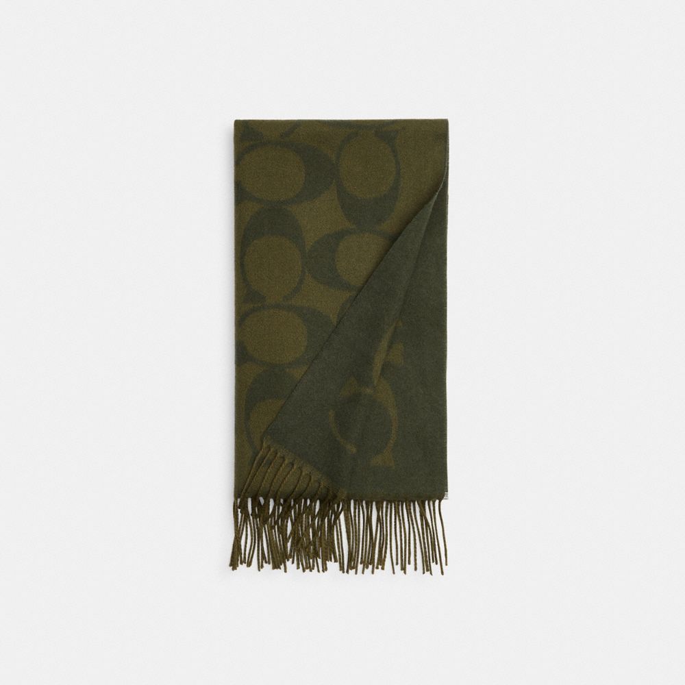 Coach Signature Oversized Muffler Olive