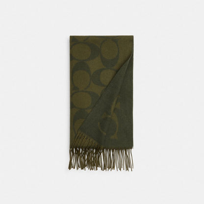 Coach Signature Oversized Muffler Olive
