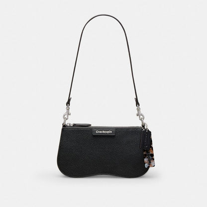 Coach Small Wavy Shoulder Bag In Coachtopia Leather Black