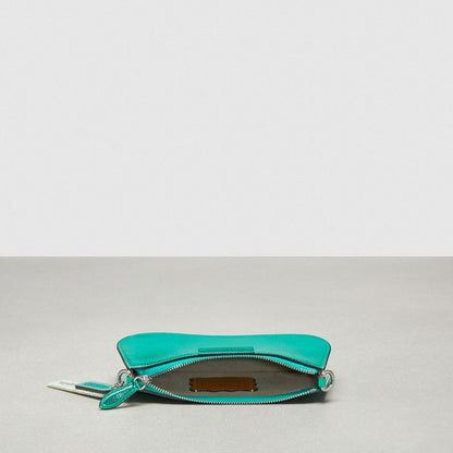 Coach Small Wavy Shoulder Bag In Metallic Coachtopia Leather Green Metallic