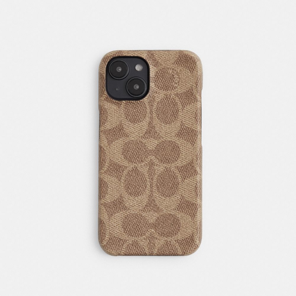 Coach Iphone 15 Plus Case In Signature Canvas Beige