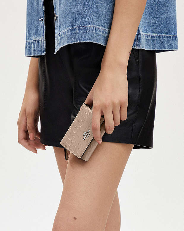 Micro Wallet Novelty Leather-Silver-Stone Novelty Leather-Silver-Stone
