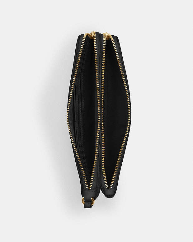 Double Zip Wallet In Signature Canvas Signature Canvas-Gold-Brown Black Signature Canvas-Gold-Brown Black
