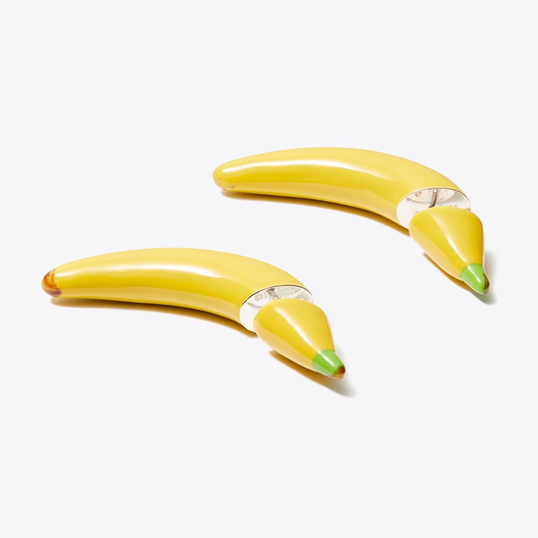 Tory Burch Curiosity Banana Earrings Yellow