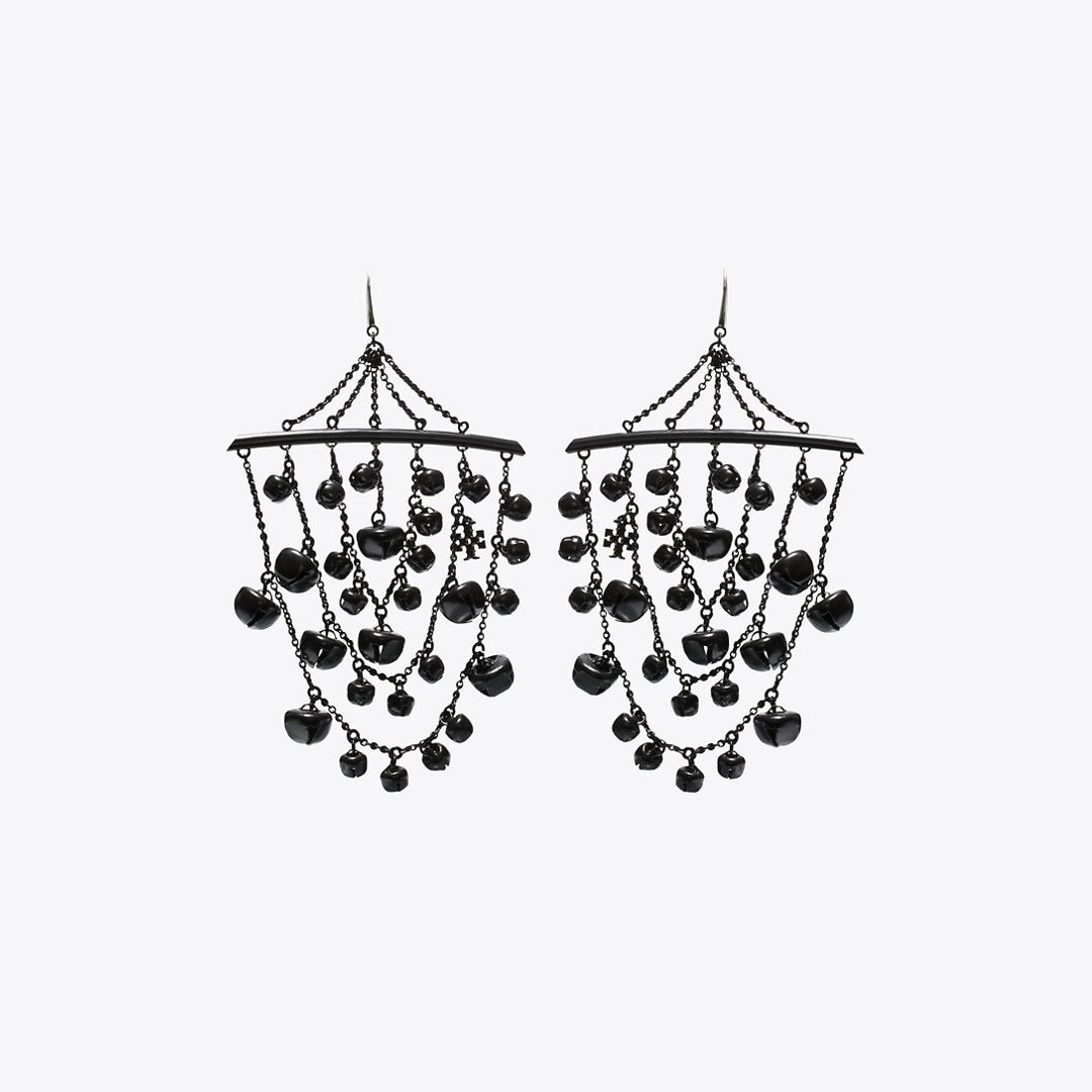 Tory Burch Curiosity Bell Earrings Black