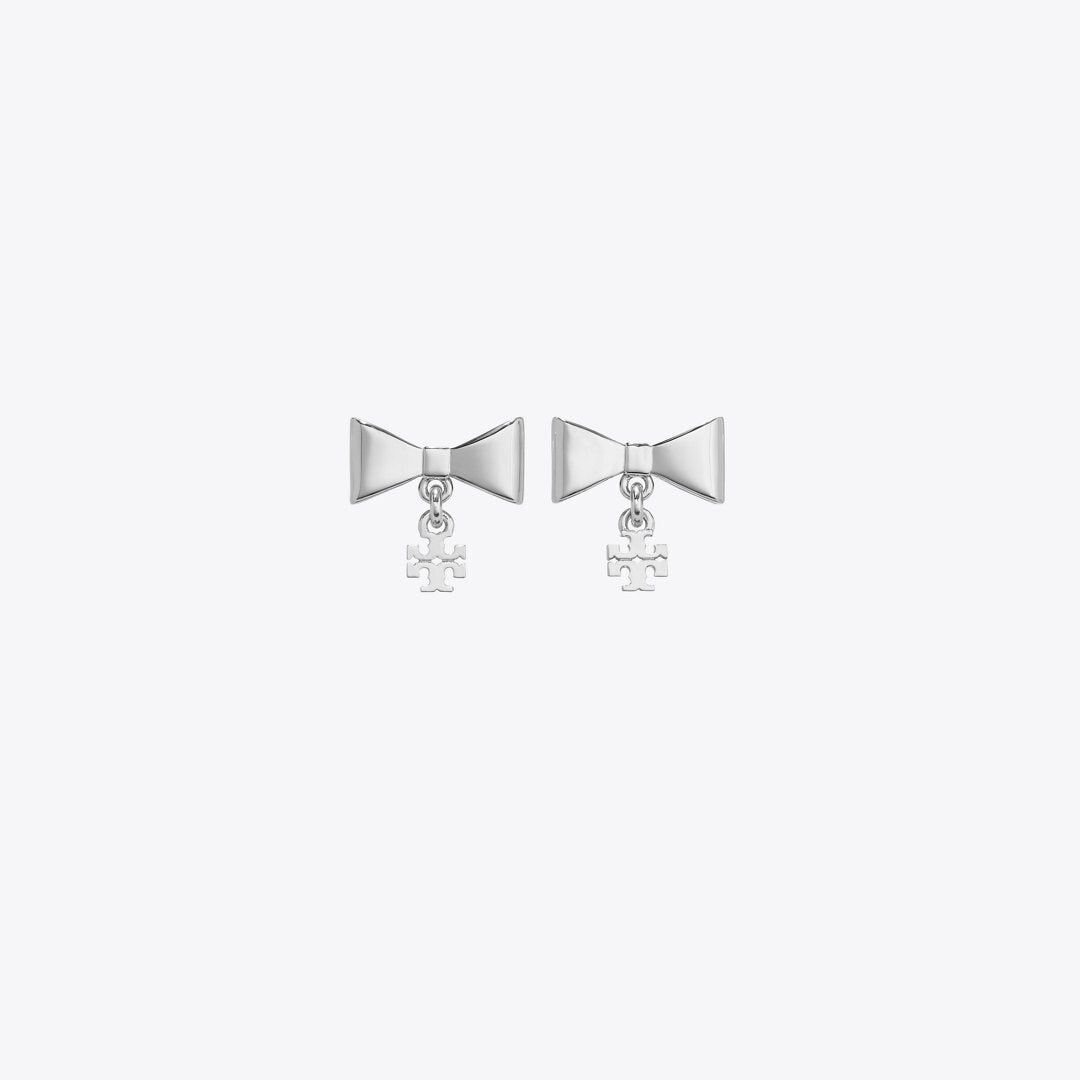 Tory Burch Curiosity Bow Earrings Tory Silver