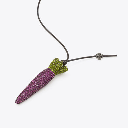 Tory Burch Curiosity Carrot Pendant Purple / Green
