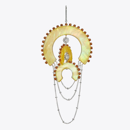 Tory Burch Curiosity Chandelier Earrings Antique Light Silver / Yellow